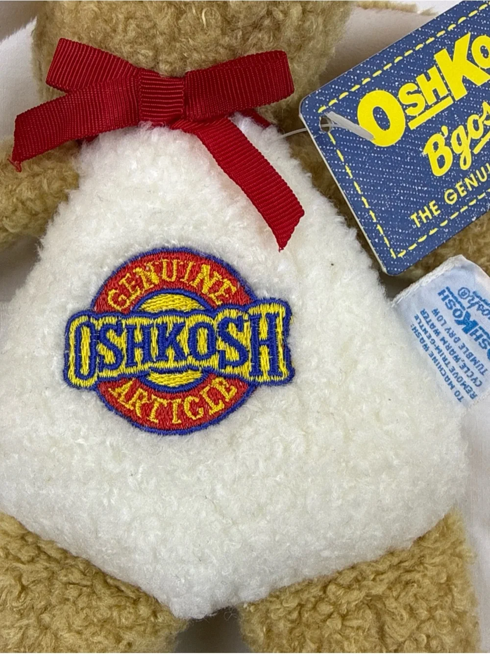 Vintage OshKosh B'gosh Tan & White Plush Puppy Toy